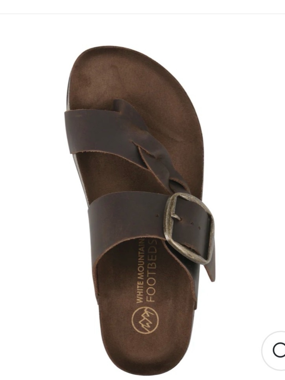 NWOT White Mountain Women’s Size 7 Harlata Dark Brown Leather Slide with Buckle